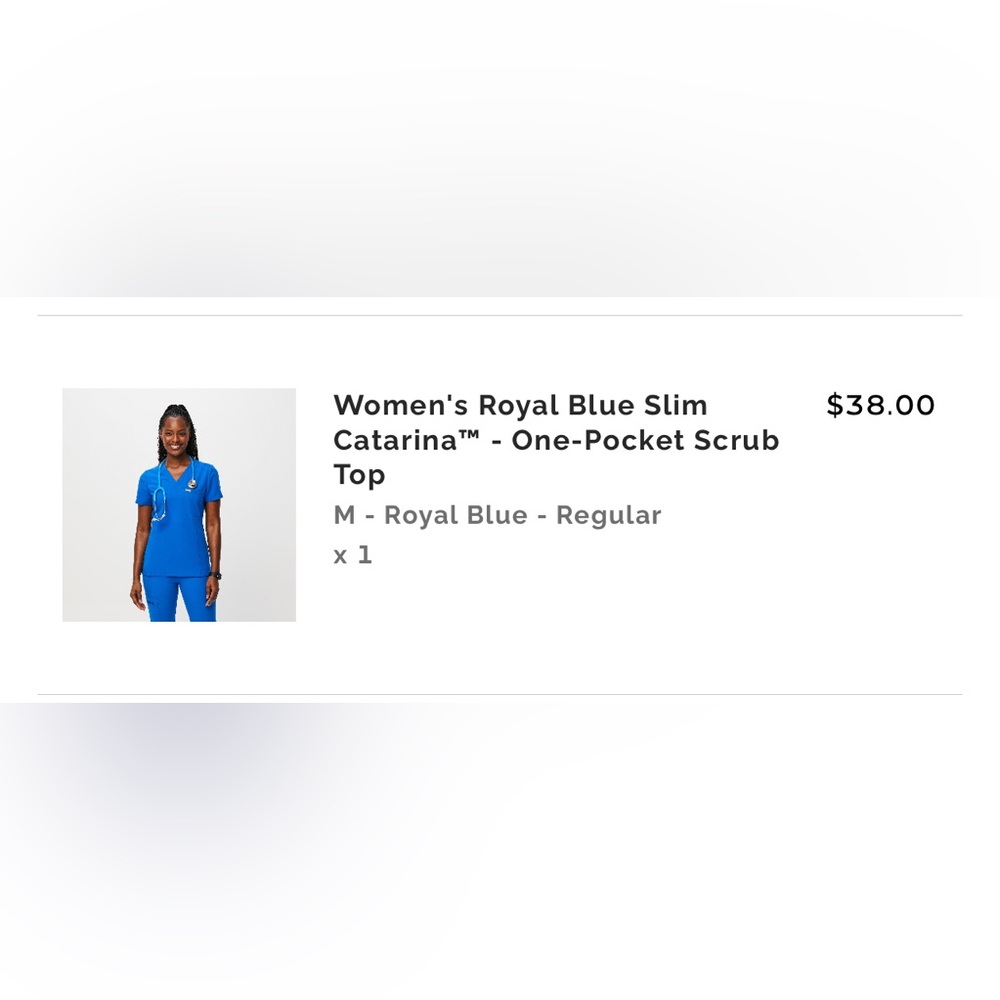 Figs Catarina slim scrub top in royal blue size medium